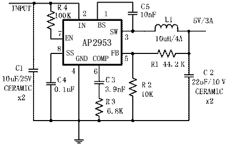 圖3：AP2953的典型應用電路。
